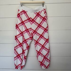 Colsie Women’s Large Pink Red Patterned Jogger Pants